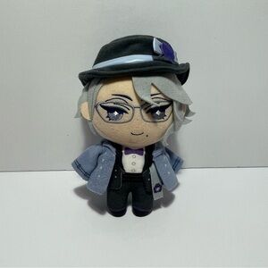 Twisted Wonderland Azul Ashengrotto Disney Plush Toy with Black and Gray Outfit